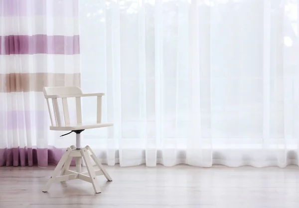 Chair by window curtain — Stock Photo, Image