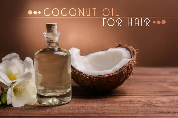 Kokosolja för hår — Stockfoto