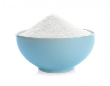 Kase üzerinde beyaz şeker 