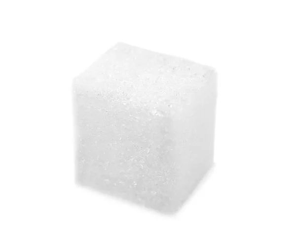 Cubo de açúcar em branco — Fotografia de Stock