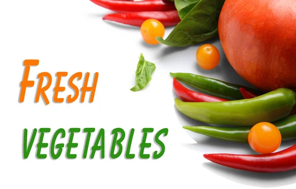 Fresh vegetables on white background — Stock Photo, Image