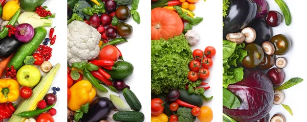 Collage of vegetables on white — Stock Photo, Image