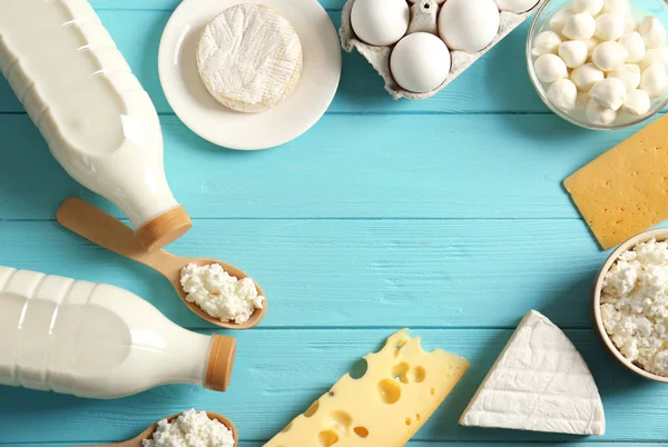 Dairy products on table — Stock Photo, Image