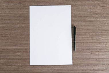 Kalem ile boş kağıt levha
