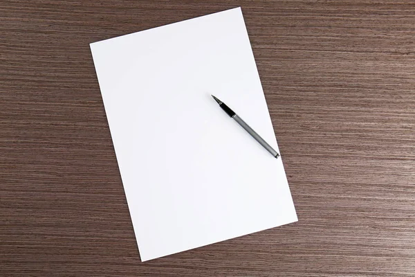 Empty paper sheet with pencil — Stock Photo, Image