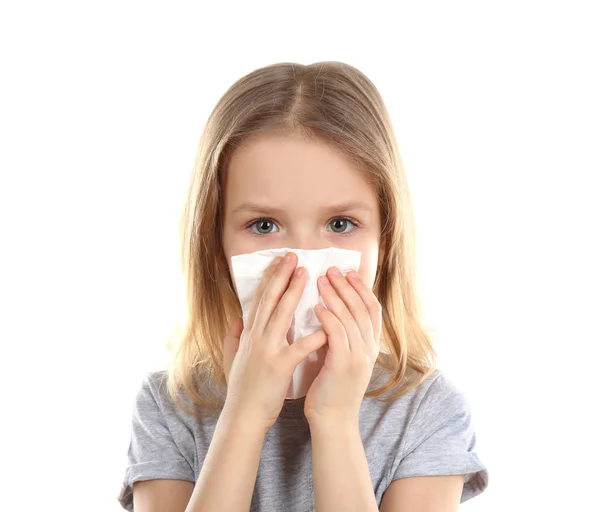 Pequena menina doente — Fotografia de Stock