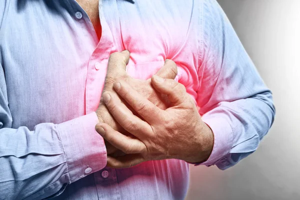 Man suffering from chest pain — Stock Photo, Image