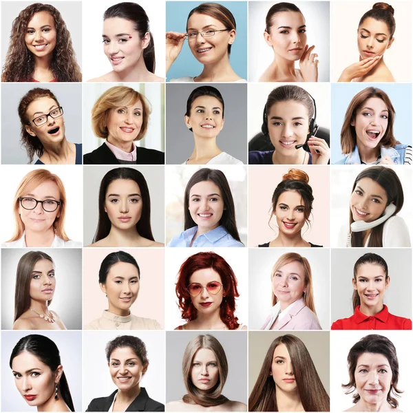 Collage Mujeres Hermosas Como Fondo — Foto de Stock