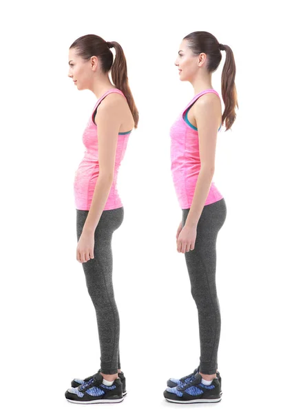 Woman bad posture Stock Photos, Royalty Free Woman bad posture