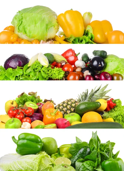 Коллаж из овощей и фруктов — стоковое фото