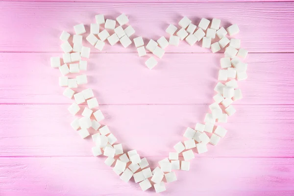 Cubes de sucre en forme de coeur — Photo