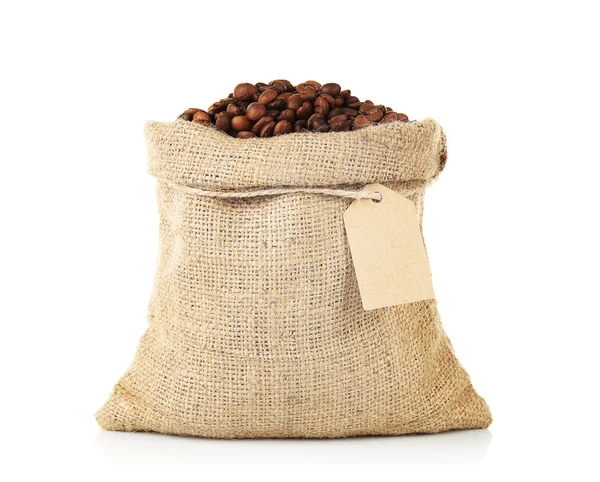 Bag with coffee beans — Stock Photo, Image