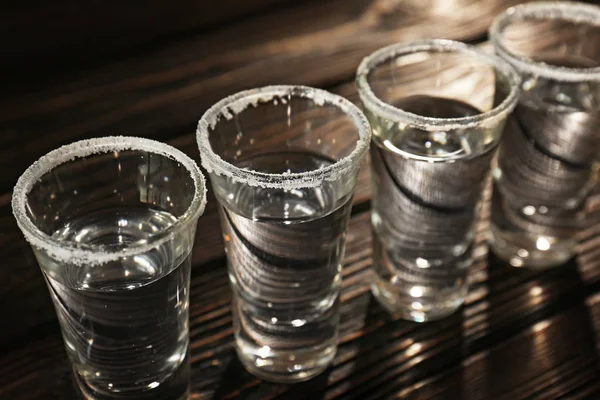 Reihe von Tequila-Shots — Stockfoto