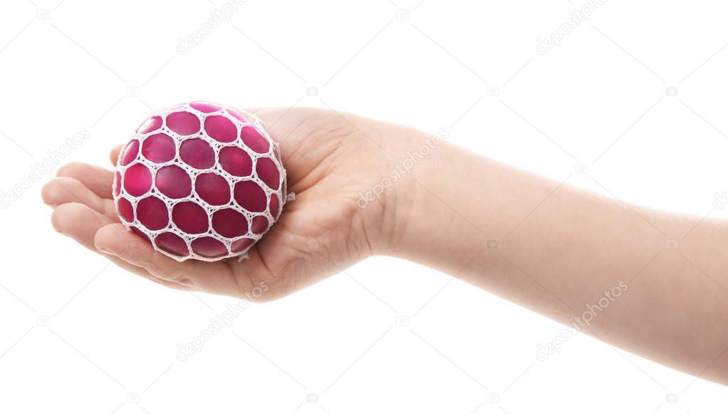 Female hand with stress ball 