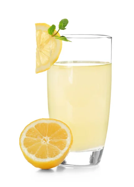 Delicious lemon juice in glass — Stock Photo, Image