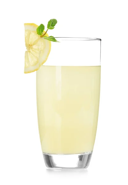 Delicious lemon juice in glass — Stock Photo, Image