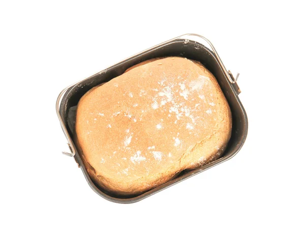 Baking pan with fresh homemade bread — Stock Photo, Image