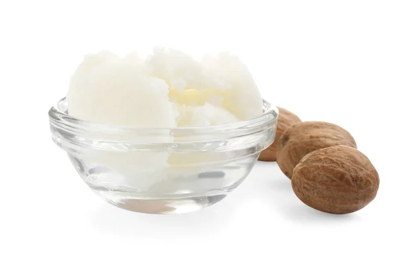 Shea butter in bowl — Stock Photo, Image