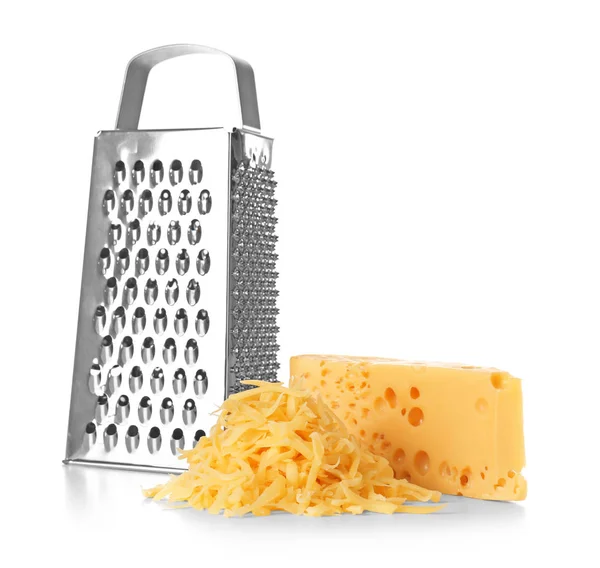 Grater and grated cheese — Stock Photo, Image