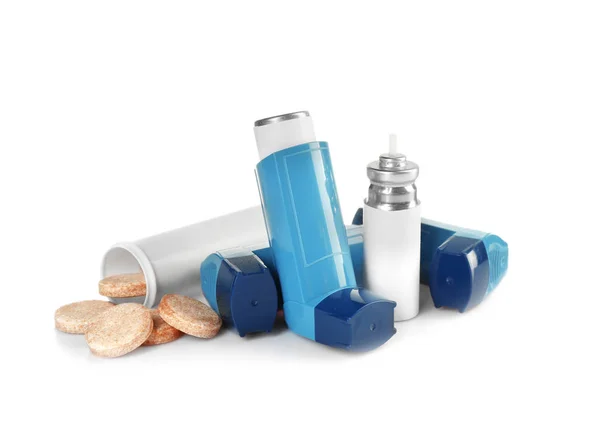 Astım inhaler ve tıp — Stok fotoğraf