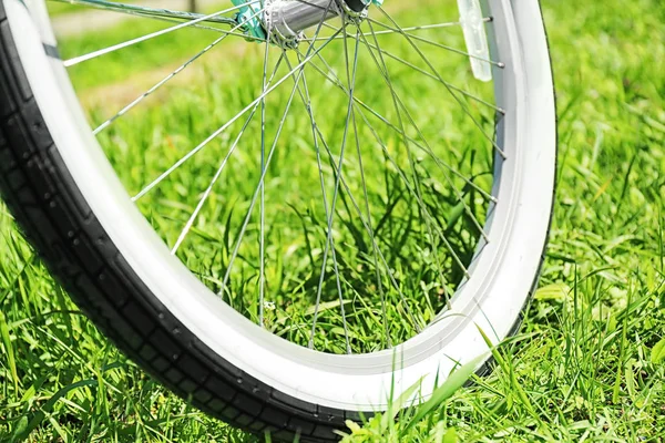 Closeup view of bicycle wheel spokes — Stock Photo, Image