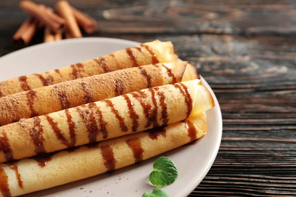 Tasty rolled pancakes — Stock Photo, Image