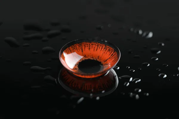 Red contact lens — Stock Photo, Image
