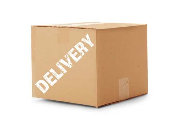Delivery concept. Cardboard box — Stock Photo, Image