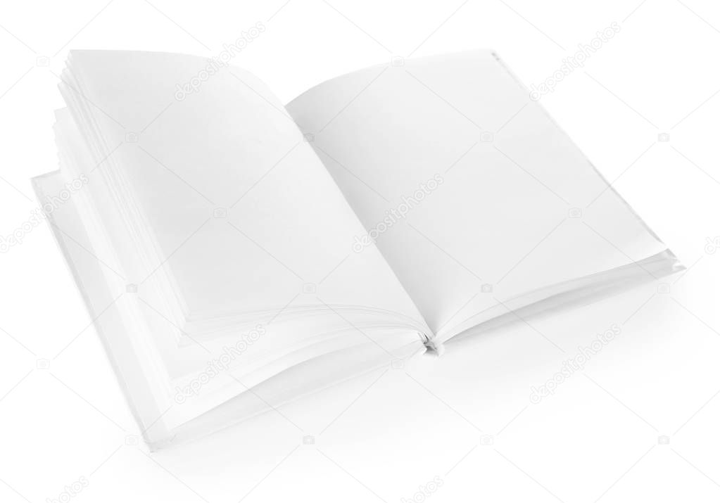 Blank pages of opened book 