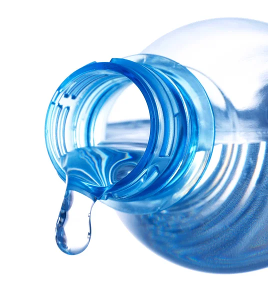 Water pouring from plastic bottle — Stock Photo, Image
