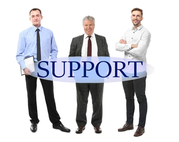 Unterstützungskonzept. professionelles Personal auf weißem Hintergrund — Stockfoto