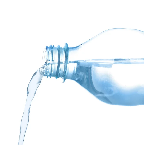 Water pouring from plastic bottle — Stock Photo, Image