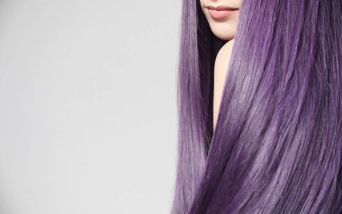 Lila rengi trendi saç modeli fikirler için