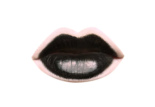 Kadın dudakları ile siyah ruj — Stok fotoğraf