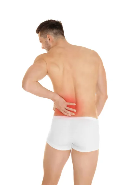 Man suffering from pain in back — Stock Photo, Image