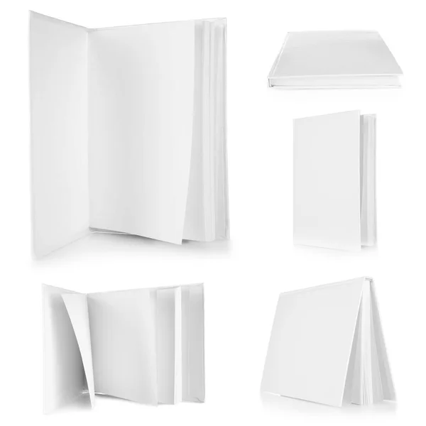 Blank brochures on white background — Stock Photo, Image