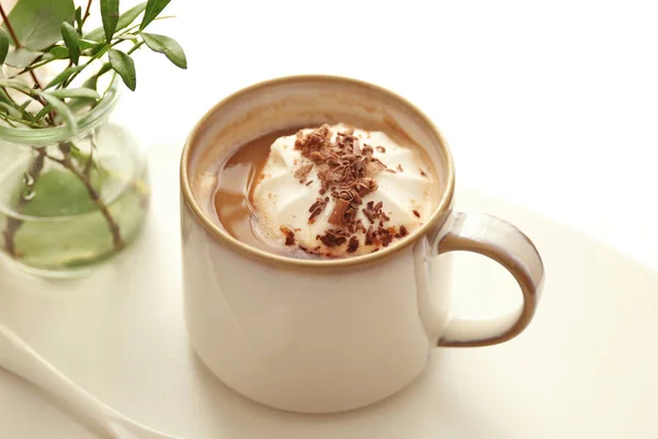 Filiżankę smaczny napój kakaowy — Zdjęcie stockowe