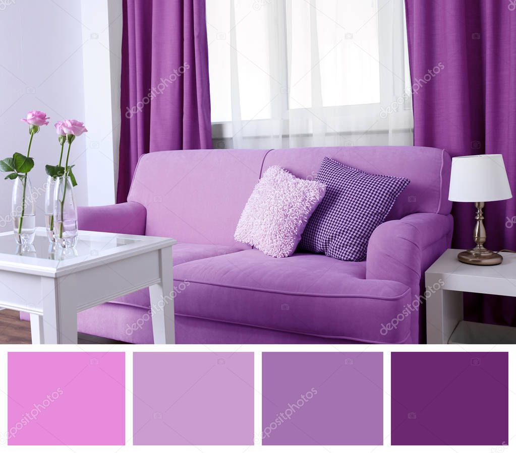 Lilac color in modern interior