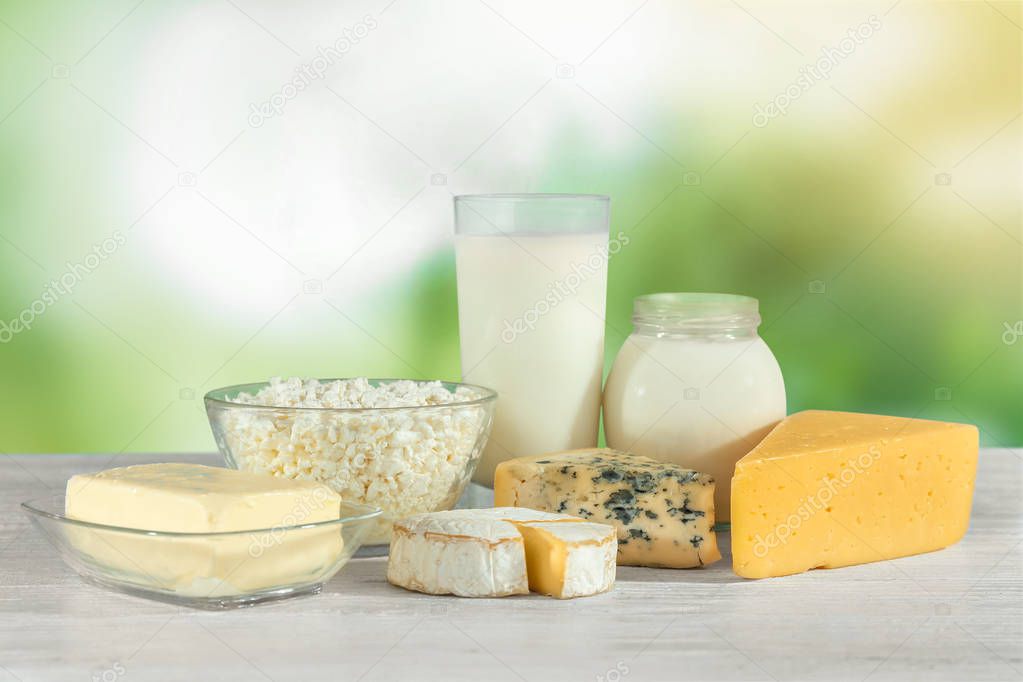 Assortment of fresh dairy products 