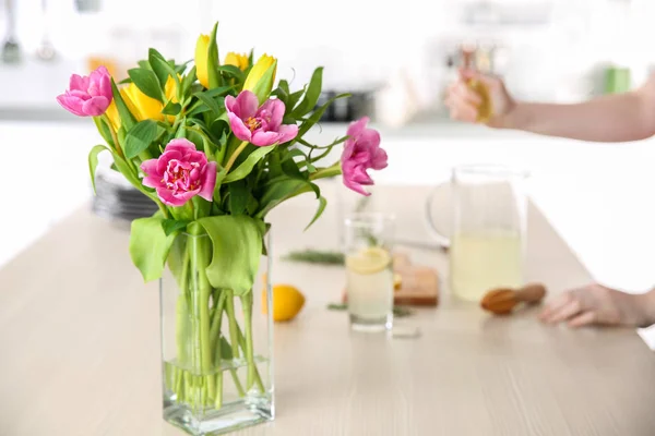 Bouquet of beautiful tulips — Stock Photo, Image