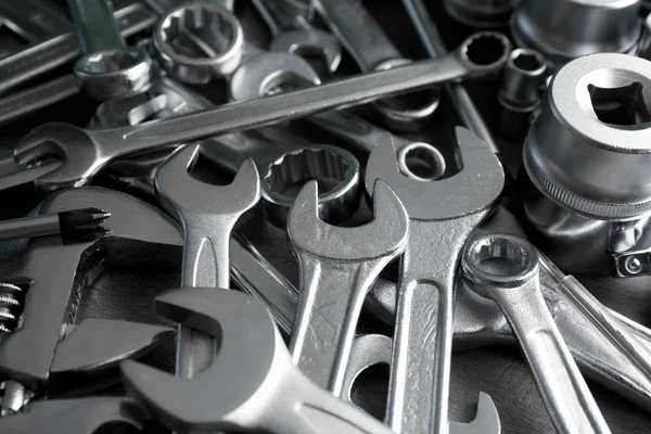 Setting of tools for car repair, closeup — Stock Photo, Image