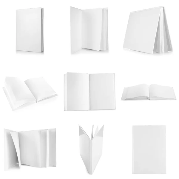 Blank brochures on white background — Stock Photo, Image