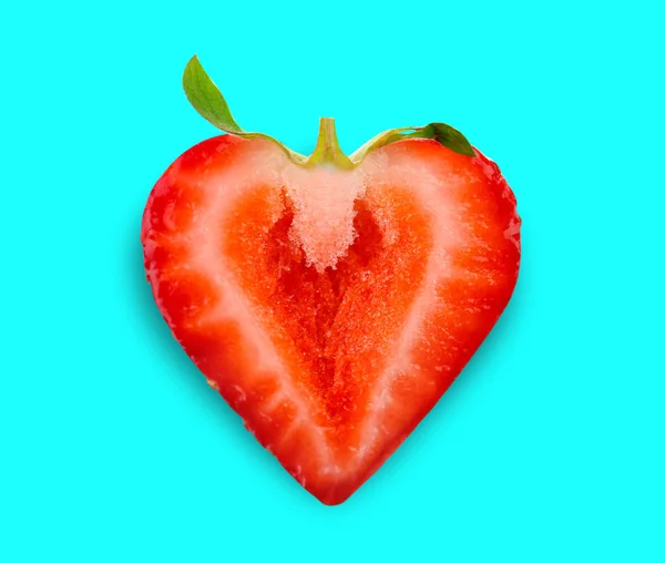 Fraise en forme de coeur — Photo