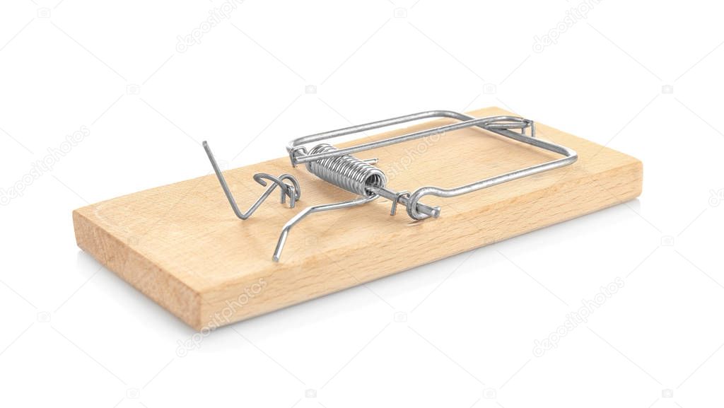 Mouse trap on white background