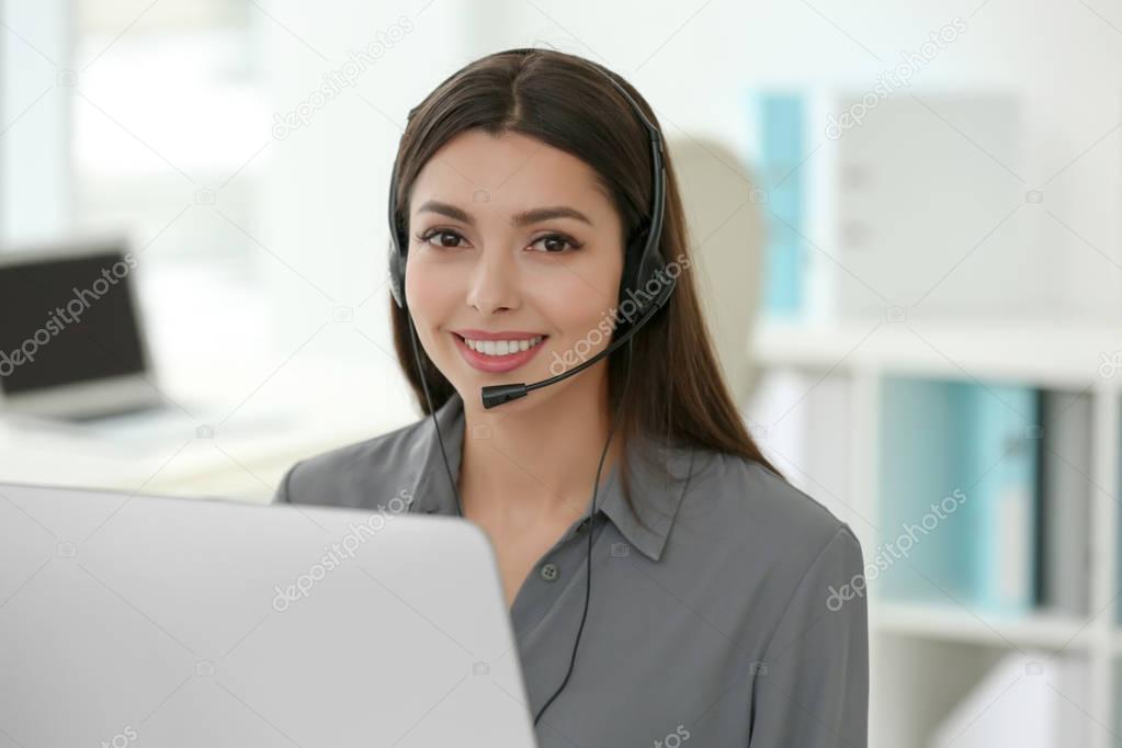 technical support dispatcher working in office