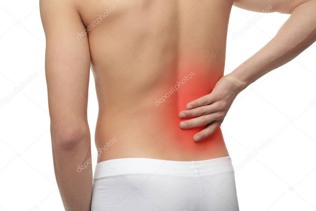 Man suffering from pain in back 