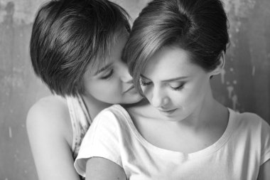 Genç lezbiyen çift 