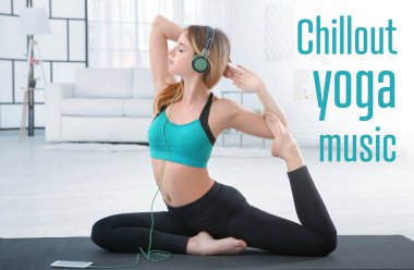yoga pratik sırasında müzik kadın