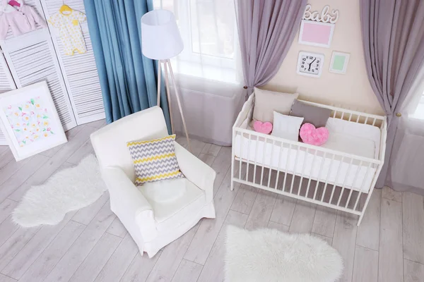 Interior of light cozy baby room — Stock Photo, Image