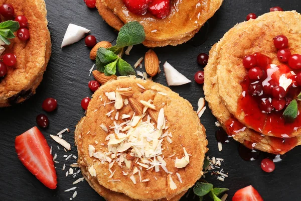 Delicious decorated coconut pancakes